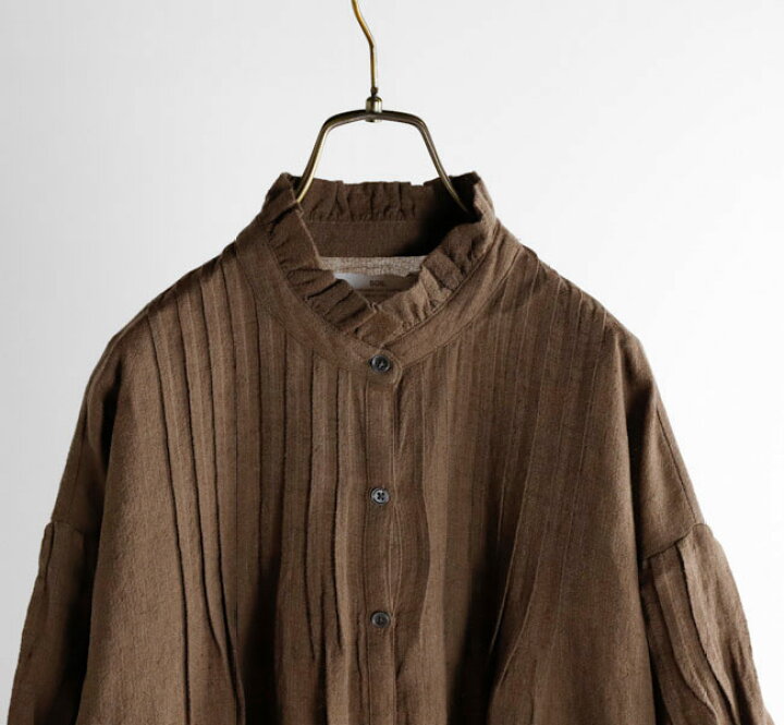楽天市場】SOIL ソイル WOOL LINEN PLAIN FRILL COLLAR SHIRT DRESS 