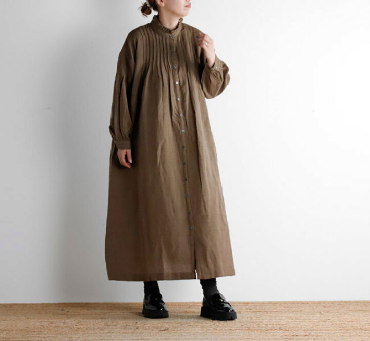楽天市場】SOIL ソイル WOOL LINEN PLAIN FRILL COLLAR SHIRT DRESS 