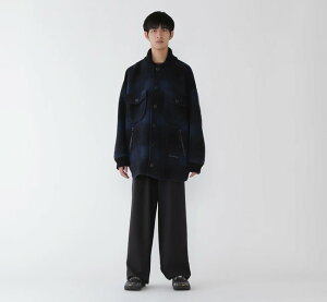 SALE40%OFF //and wander �A���h�����_�[ 5283052 �E�[���V���M�[�W���P�b�g�����O wool shaggy jacket long