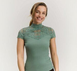 SALE40%OFF //rosemunde ���T�����h 101297 �V���N �L���b�v�X���[�u ���[�X T�V���c RWBeatha Silk Capsleeve Lace T-shirt
