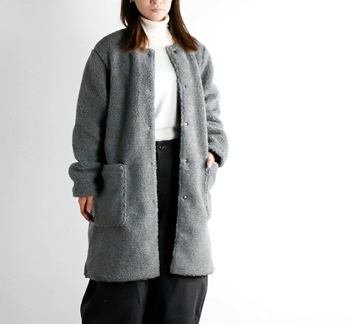 楽天市場】ARMEN アーメン FLEECE/NYLON NO COLLAR COAT フリース 