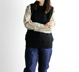 HTS WOOL ARAN CREW VEST ウールアランクルー ベスト CHT2151