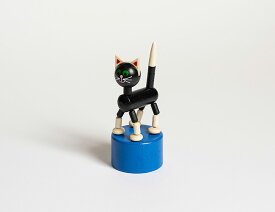 DETOA Wooden Push Up Toy Black Cat. no.11738 木製玩具