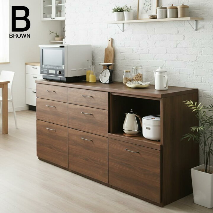 楽天市場】キッチンカウンター 180cm 日本製 完成品 食器棚 Bタイプ 