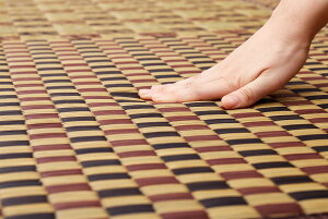 クーポン祭り開催中!はっ水 ふっくらウレタン入り い草ラグ KHC約180×240cm MRFNブルー色・ブラウン色