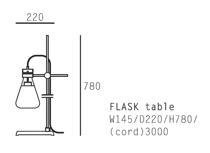 三角フラスコ型ペンダントランプ フラスコ容積3L/ツイストコード