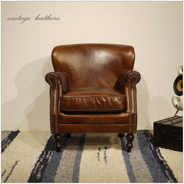 楽天市場】Vintage Leather Sofa - 01１人掛け 1P ソファー