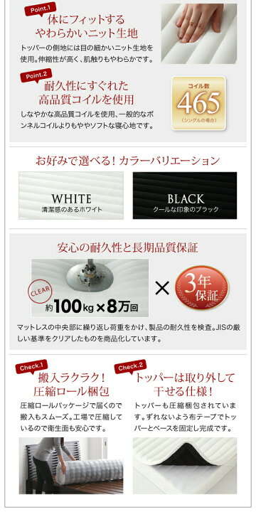 楽天市場】北欧ヴィンテージ 棚・コンセント付き収納ベッド トッパー 
