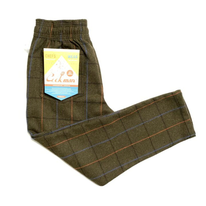 楽天市場 クックマン Cookman シェフパンツ Chef Pants Wool Mix Check Olive Green 231 148 ウール チェック ストリート アメカジ ブランド メンズ 送料無料 Room Online Store