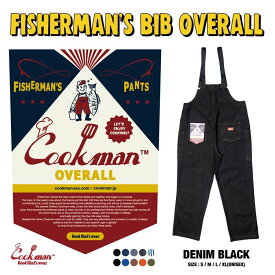 【公式・正規取扱】クックマン COOKMAN フィッシャーマンズ ビブ オーバーオール デニム ブラック Fisherman's Bib Overall Denim Black 231-03854 ストリート アメカジ ブランド メンズ 送料無料