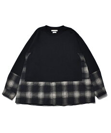 40%OFF【公式・正規取扱】マインデニム MINEDENIM オールドパーク OLD PARK Denim Shirt Crew neck Sweat SH WPT MND-21AWOP003 チェックシャツ メンズ ブランド 送料無料