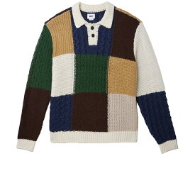 【60%OFF!!】【公式・正規取扱】オベイ OBEY OLIVER PATCHWORK SWEATER 151000074 パッチワーク セーター 襟付き 送料無料