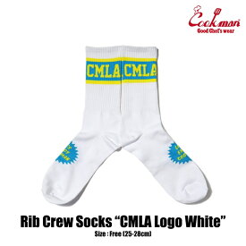 【公式・正規取扱】クックマン COOKMAN ソックス Rib Crew Socks CMLA logo White 233-34947 靴下 ストリート アメカジ ブランド メンズ レディース ユニセックス 男女兼用 送料無料