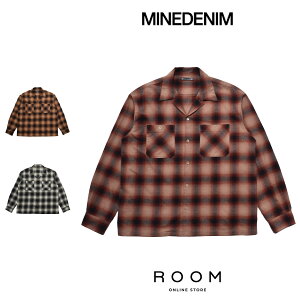 �y�����E���K�戵�z �}�C���f�j�� MINEDENIM C.Flannel Ombre Open Collar SH 2509-5004 �����V���c �R�[�f�����C �����Y ���f�B�[�X ���j�Z�b�N�X ��������