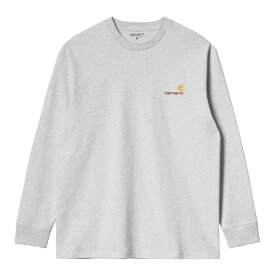 【公式・正規取扱】カーハート WIP CARHARTT WIP L/S AMERICAN SCRIPT T-SHIRT Ash Heather I029955-23AW XS-XXS アメリカンスクリプト ロンT Tシャツ ストリート ブランド メンズ レディース ユニセックス 送料無料