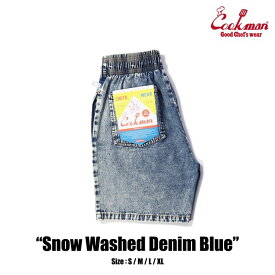 【公式・正規取扱】クックマン COOKMAN シェフパンツ Chef Pants Short Snow Washed Denim Blue 231-31945 S-XL ショーツ ショートパンツ 半ズボン メンズ レディース ユニセックス 男女兼用 送料無料