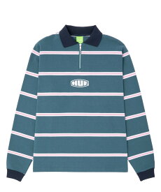 20%OFF【公式・正規取扱】HUF ハフ WORKMAN LS ZIP POLO SYCAMORE KN80068HO22 ジップ ポロシャツ ボーダー ストリート ブランド メンズ レディース ユニセックス 送料無料