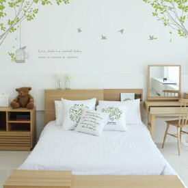 ウォールステッカー おしゃれ 北欧 木 子供部屋 英語 英字 花 鳥 玄関 キッチン モノトーン FEEL GREEN WALLSTICKER ウオールステッカー ナチュラル カフェ 壁紙 トイレ インテリアシール 転写 風景 モダン フィール グリーン