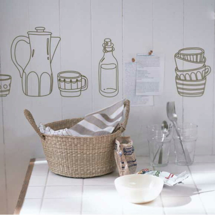 楽天市場 すぐ使える クーポン ウォールステッカー カフェ風 北欧 おしゃれ モノトーン 窓 コーヒー カフェスタイル Vintage Kitchen ウオールステッカー インテリアシール 北欧 デコシール 転写式 壁紙 子供部屋 子ども部屋 ビンテージキッチン 手描き