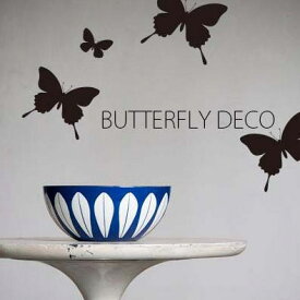 ウォールステッカー インテリアシール デコ 北欧 チョウ 蝶 モノトーン 『BUTTERFLY DECOLATION 2』 転写式 壁紙 安 バタフライ カフェ風　子供部屋 トイレ キッチン 玄関 リフォーム はがせる