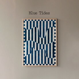 【10％OFF★今夜20時～4H限定】Coco Lapine design ポスター 北欧 【ココラパンデザイン】BlueTides ブルータイズ シンプル カフェ モノトーン モノクロ アートプリント 50x70cm インテリア