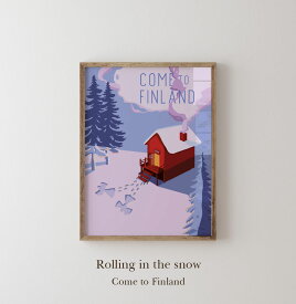 ポスター 冬 北欧 インテリア 【70x50】『スノーエンジェル』 雪 ポスター おしゃれ インテリア アートプリント 【Come to finland】 Rolling in the snow