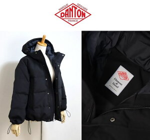 yN[|ΏۊO z2025H~ DANTON _g DOWN HOODED JACKET ԃ_E t[hWPbg #DT-A0008 Vf BLACK fB[X
