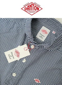 【クーポン対象外】2025春夏入荷分 DANTON ダントン OXFORD GINGHAM 定番ショールカラープルオーバーシャツ NAVY/WHITE GINGHAM #DT-B0282 OXP オックスフォードシャツ ネイビーギンガム【Men's】