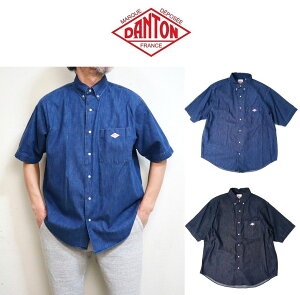 �y2026SS�z�N�[�|���ΏۊO DANTON �_���g�� DOT BUTTON B.D S/S SHIRT ��ԃf�j�� �_���K���[ �{�^���_�E�������V���c #DT-B0337 DUG�yMen's�z
