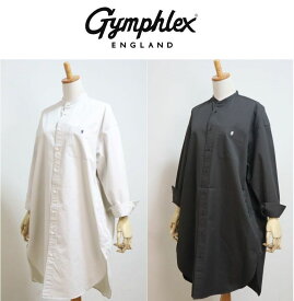 【SALE30%OFF】2025春夏新作 GYMPHLEX ジムフレッックス バンドカラー L/S 定番シャツワンピース コーマ糸ツイル #GY-G0064 BIT セール対象商品【Lady's】