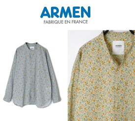 【SALE30%OFF】2025春夏新作 Armen アーメン COTTON FLOWER PRINT UTILITY BANDED COLLAR SHIRT INAM2511FD セール対象商品 レディース