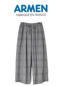 2026�t�ĐV�� Armen �A�[���� SEERSUCKER GINGHAM CHECK GATHERED EASY PANTS WITH LINING INAM2505C ���f�B�[�X