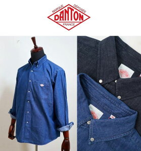 �y2026SS�z�N�[�|���ΏۊO DANTON �_���g�� DOT BUTTON B.D L/S SHIRT ��ԃf�j�� �_���K���[ �{�^���_�E�������V���c #DT-B0293 DUG�yMen's�z