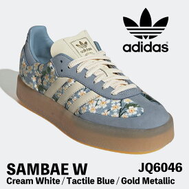 アディダス スニーカー レディース 厚底 adidas originals Sambae × リバティ・ロンドン サンベイ レディース Cream White / Tactile Blue / Gold Metallic クリーム ホワイト ブルー JQ6046 シューズ【中古】未使用品