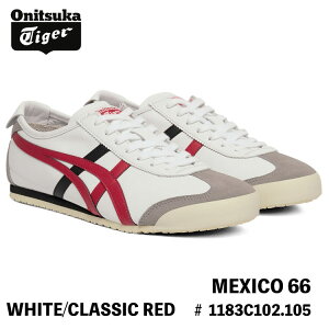 �I�j�c�J�^�C�K�[ �X�j�[�J�[ Onitsuka Tiger MEXICO 66 ���L�V�R66 WHITE/CLASSIC RED �z���C�g �N���V�b�N���b�h �u���b�N # 1183C102.105 �V���[�Y