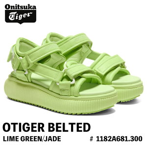 �I�j�c�J�^�C�K�[ �T���_�� Onitsuka Tiger �T���_�� ���f�B�[�X OTIGER BELTED �I�[�^�C�K�[ �x���e�b�h LIME GREEN/JADE ���C�� �O���[�� �W�F�[�h # 1182A681.300 �V���[�Y ���f�B�[�X