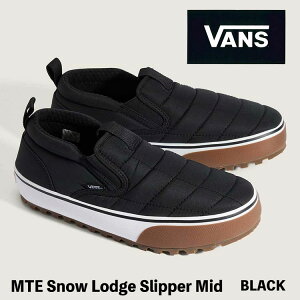 �o���Y �X���b�|�� �X�j�[�J�[ VANS �X���b�|�� �X�m�[ ���b�W�X���b�p �~�b�h Snow Lodge Slipper Mid BLACK VN000D2ABLA �u���b�N �����Y ���f�B�[�Y