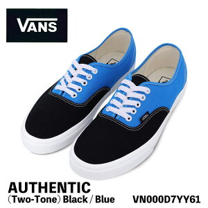 �o���Y �X�j�[�J�[ VANS �X�j�[�J�[ �����Y ���f�B�[�X AUTHENTIC (Two-Tone) Black / Blue �I�[�Z���e�B�b�N �c�[�g�� �u���b�N �u���[ VN000D7YY61 �V���[�Y