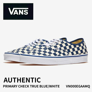 �o���Y �X�j�[�J�[ VANS �X�j�[�J�[ �����Y ���f�B�[�X AUTHENTIC PRIMARY CHECK TRUE BLUE/WHITE �I�[�Z���e�B�b�N �v���C�}���[�`�F�b�N �g�D���[�u���[ �z���C�g VN000EGAAMQ �V���[�Y