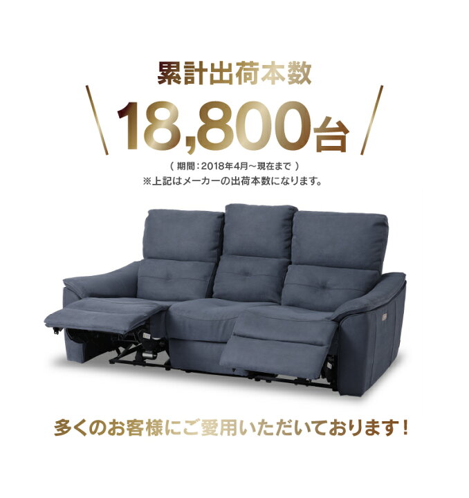 楽天市場】【公式】リクライニングソファー 電動 3人掛け 三人掛  