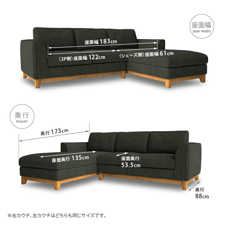 楽天市場】【公式】ソファー カウチソファー 3人掛け 三人掛け L字 