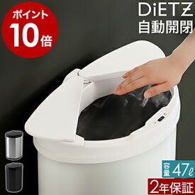 キッチン ゴミ箱 自動開閉【4つから2つ選べる特典付き】45リットル ごみ箱 ふた付き おしゃれ 45l 自動ゴミ箱 ダストボックス 大容量 スリム カウンター下 ステンレス ディーツ 中央開き 横 開き【ポイント10倍 送料無料】［ DiETZ 自動開閉センサーごみ箱 スライド式 ］