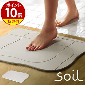 【特典付き】珪藻土バスマット ソイル soil バスマット 珪藻土 珪藻土マット 足拭きマット 日本製 足ふきマット 足マット 吸水マット 吸水バスマット 乾燥 吸水 速乾 おしゃれ お風呂 aqua イスルギ ギフト【ポイント10倍 送料無料】［ soil bathmat アクア ］