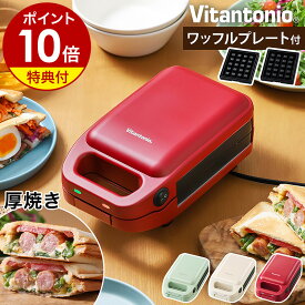 【特典付き】ビタントニオ 厚焼き ホットサンドメーカー グード2 プレスサンド フレンチトースト 朝食 耳まで焼ける プレート 洗える 一枚焼き 両面焼き コンパクト おしゃれ VHS-15【ポイント10倍 送料無料】［ Vitantonio 厚焼き ホットサンドベーカー gooood 2 ］