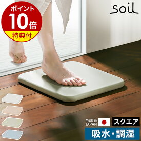 【選べる特典付き】珪藻土 バスマット ソイル soil 日本製 珪藻土バスマット お風呂 洗面所 マット 足拭きマット 足ふきマット 吸水マット 珪藻土だけ 吸水 速乾 カビ対策 国産 珪藻土マット マット イスルギ おしゃれ ギフト［ ソイルバスマット スクエア ］