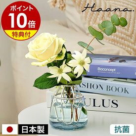 【特典付き】花瓶 花器 生け花 抗菌 銀 おしゃれ 割れない フラワーベース 一輪挿し 円形 草花 野花 透明 コンパクト 卓上 ミニ 日本製 インテリア かわいい ギフト プレゼント シンプル 北欧 切花延命 【ポイント10倍 送料無料】［ Haana ウォーターキープベース ］