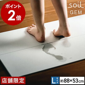 珪藻土バスマット アスベスト不使用 日本製 soil GEM Lサイズ ソイル バスマット 洗面所 マット 珪藻土 国産 大きいサイズ 大判 速乾 速乾バスマット おしゃれ ジェム ひる石 大きい カビ対策 マット 足拭きマット 足ふきマット【送料無料】［ soil GEM バスマット L ］