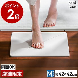 珪藻土バスマット soil GEM【店舗限定】ソイル ジェム Mサイズ 日本製 両面 珪藻土マット 国産 バスマット 珪藻土 速乾バスマット おしゃれ 丈夫 お風呂マット 足拭き ひる石 吸水 カビ対策 アスベスト不使用［ soil GEM バスマット リバーシブル M ］