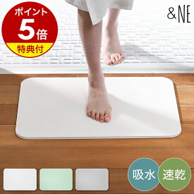 【特典付き】＆NE バスマット 速乾 吸水 足ふきマット 大判 マット 風呂マット 乾燥 調湿 消臭 自然素材 溶岩石 お風呂 浴室 洗面所 バスルーム おしゃれ 40×60cm 北欧 シンプル Lava Stone NEO-209【送料無料】［ ＆NE ラバストーン バスマット ］