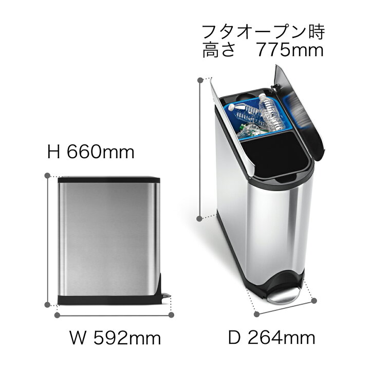 楽天市場】シンプルヒューマン ゴミ箱 正規店 バタフライステップカン 